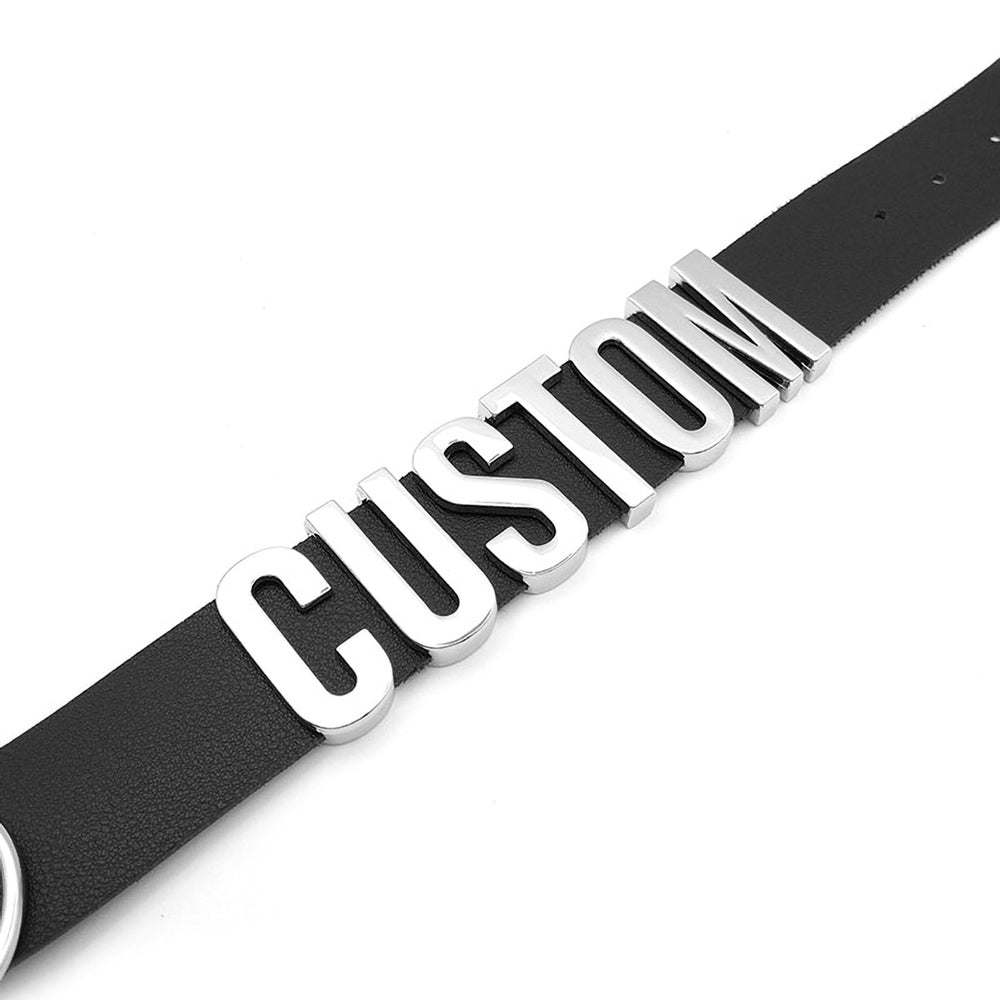 Party wear choker: black with silver lettering