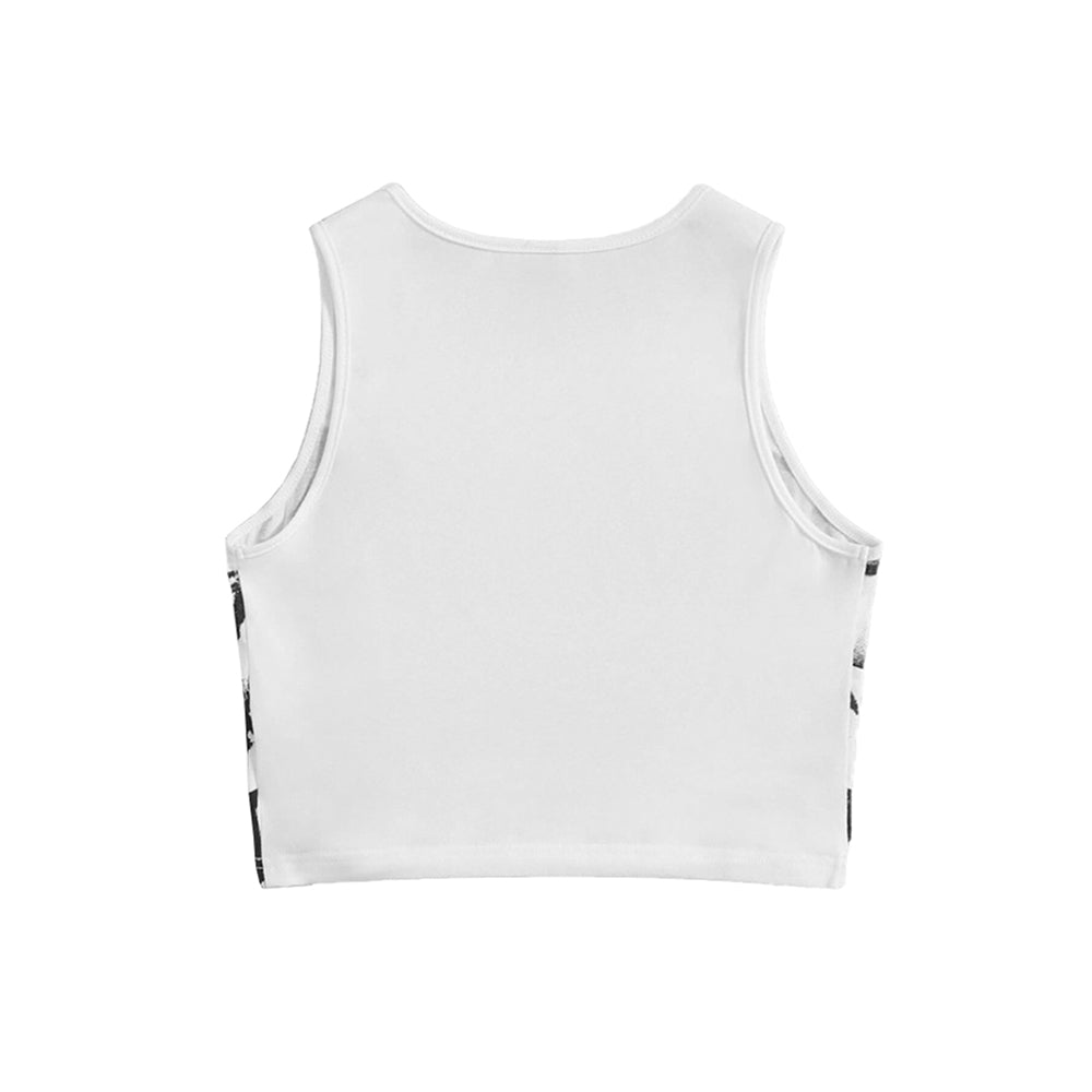 Eyes Graphic Crop Tank Top