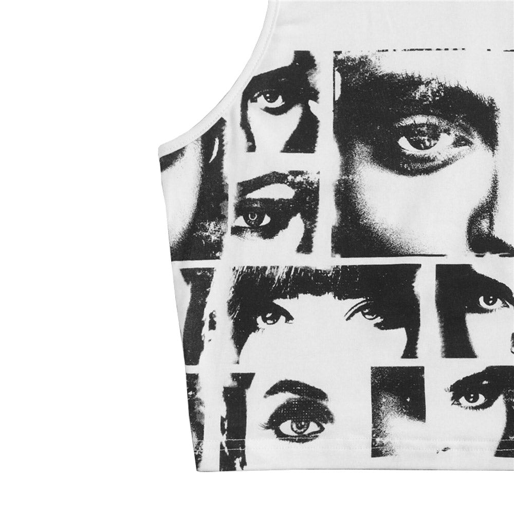 アイズ グラフィック クロップ タンク トップ