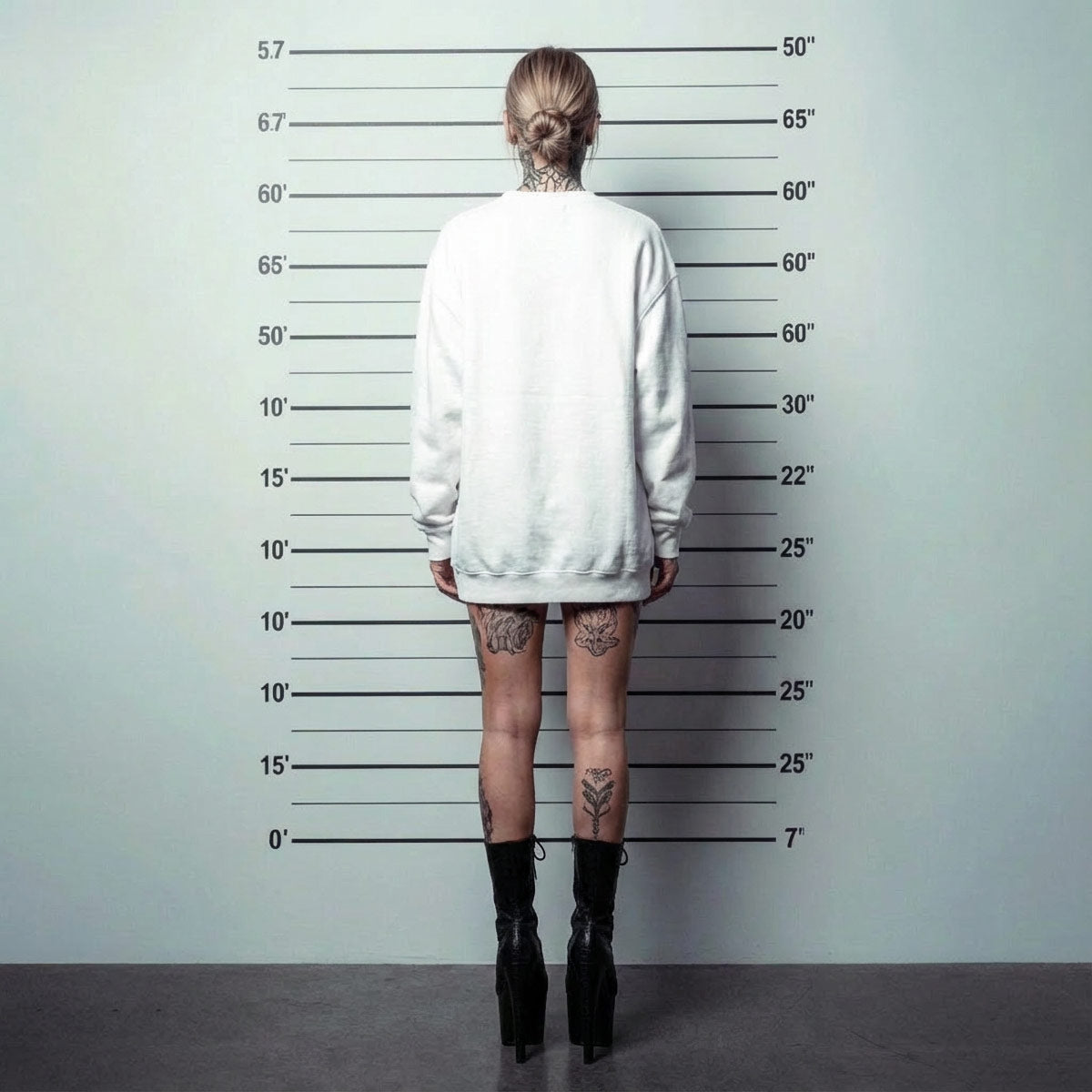 Pure White Sweatshirt Oversized Graphic Streetwear Back View