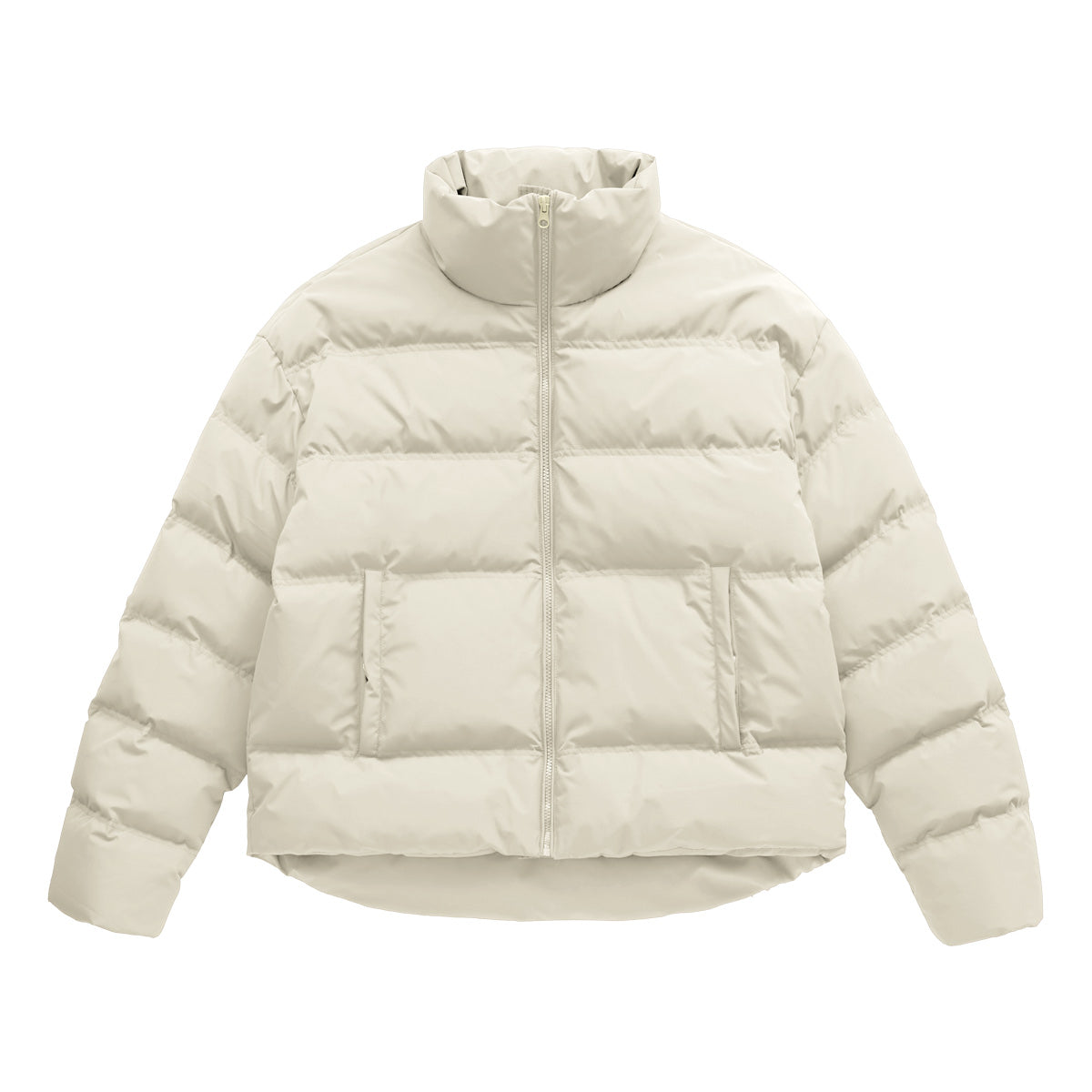 Premium Beige Short Puffer Jacket for Men and Women