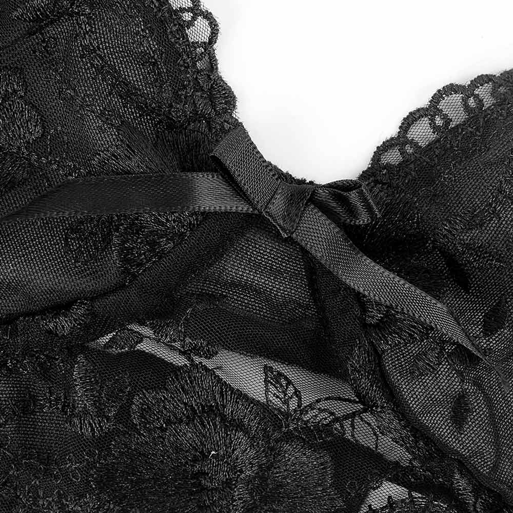 Chic black lingerie set with intricate lace details