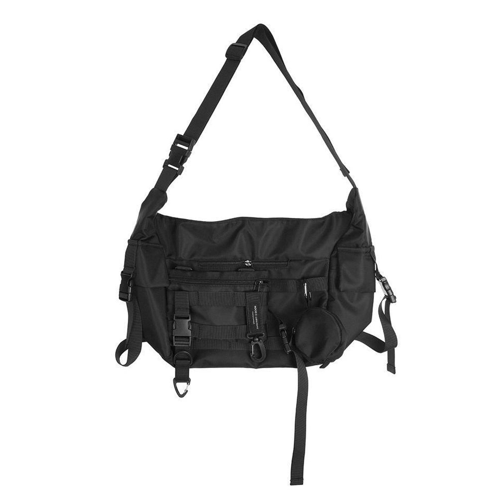 Black Tactical Messenger Bag - Durable 3 Piece Urban Gear Ensemble