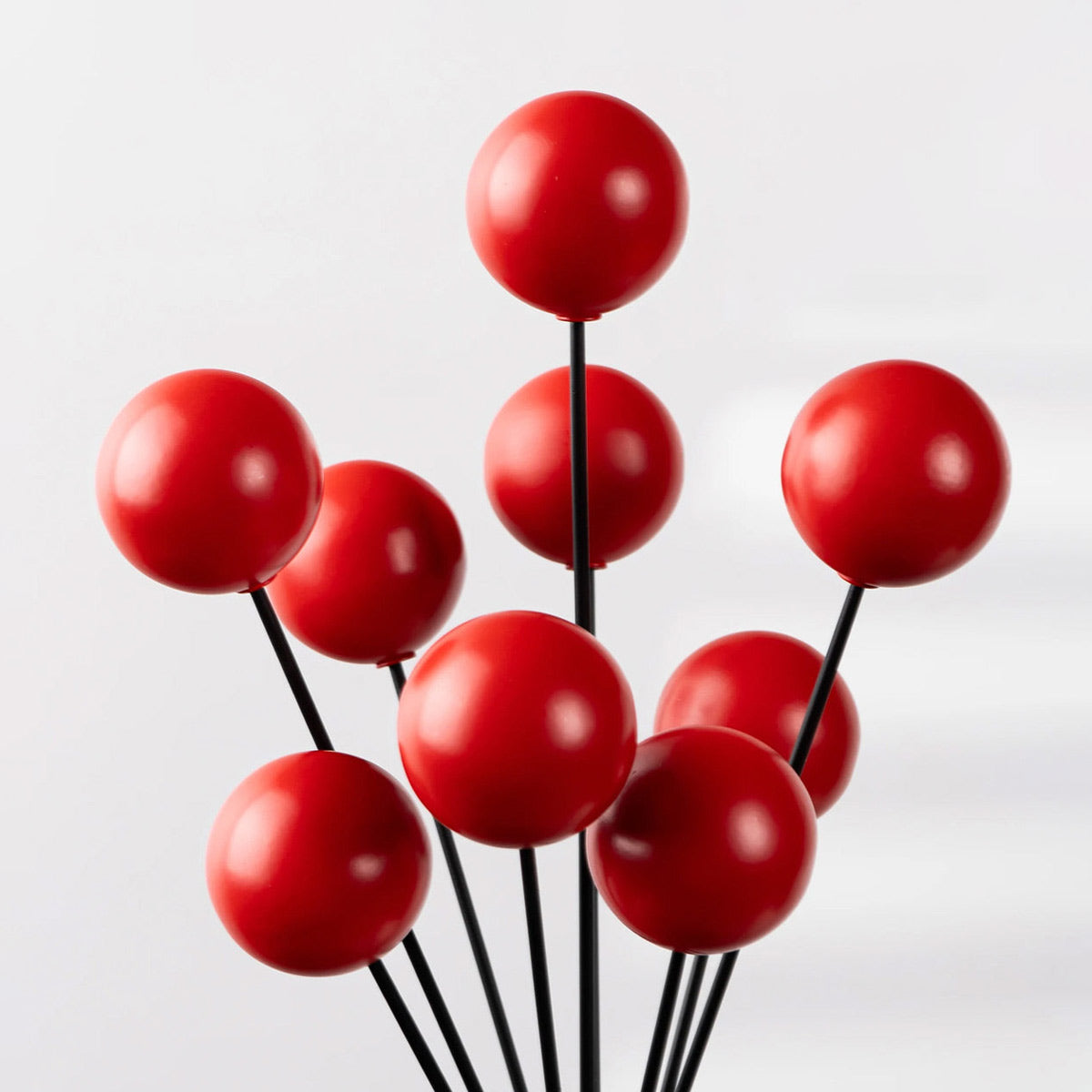 Red balloons detail of Flying Balloon Girl Banksy Statue, contemporary art sculpture