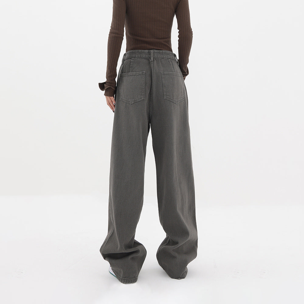 Low Rise Baggy Jeans in Grey - Women’s Y2K Denim Pants