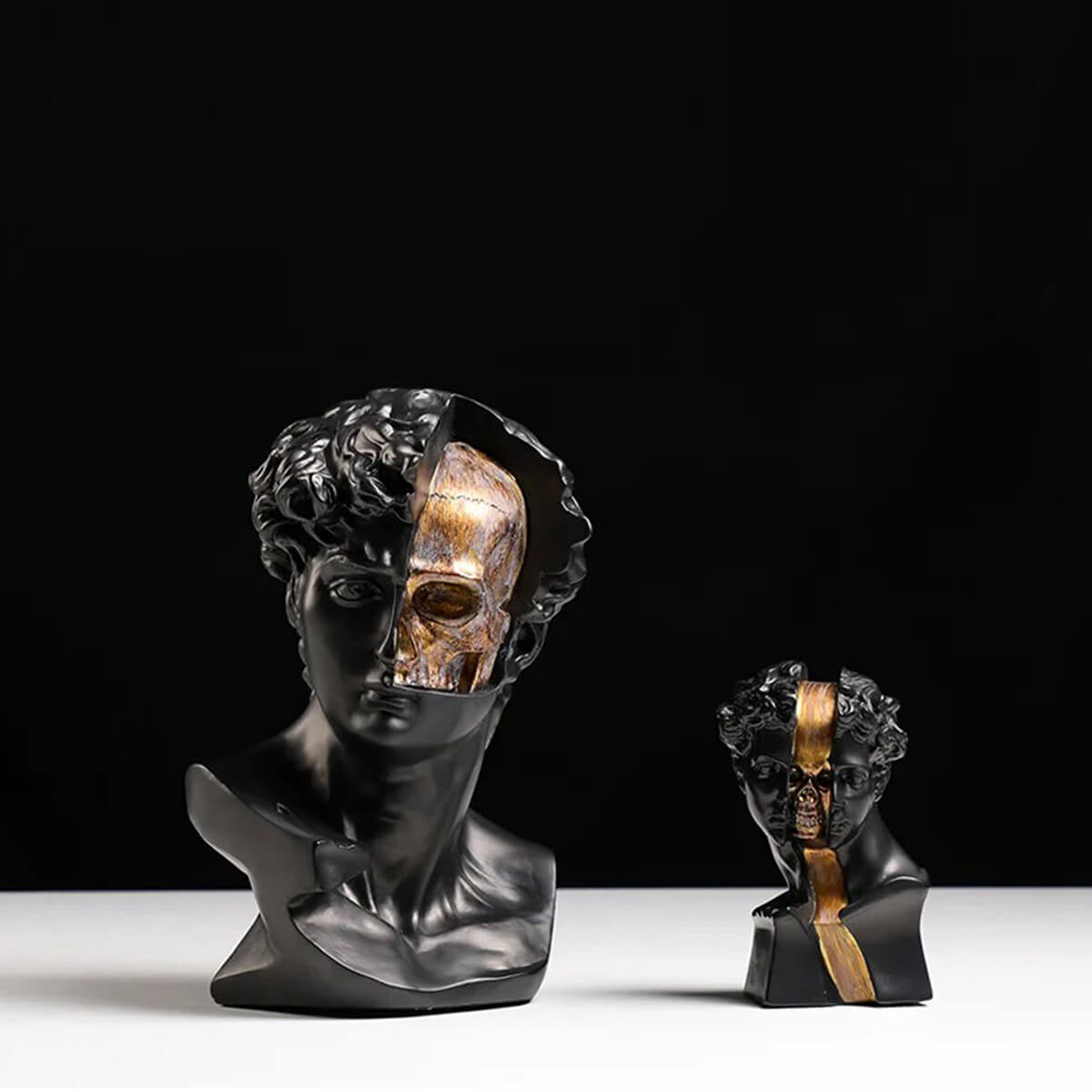 Michelangelo David Sculpture classical art statue black and gold modern home decoration