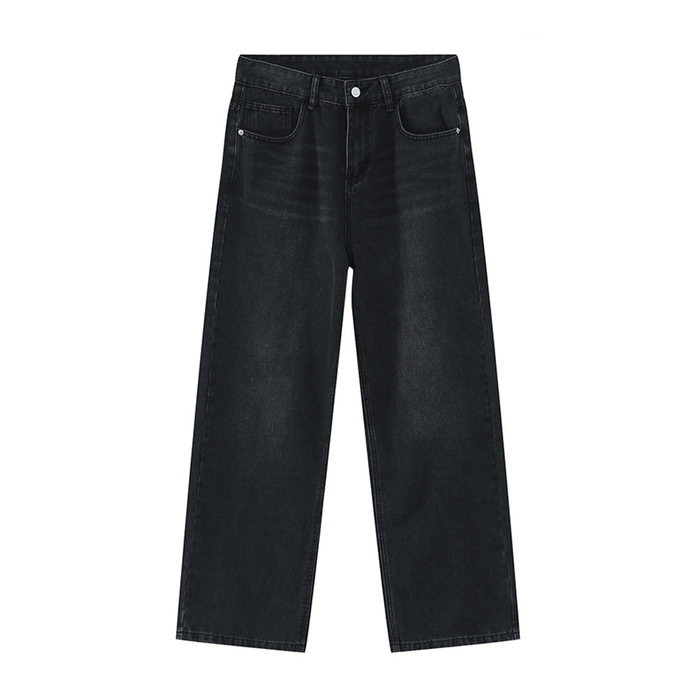 Retro Washed Baggy Jeans in Black
