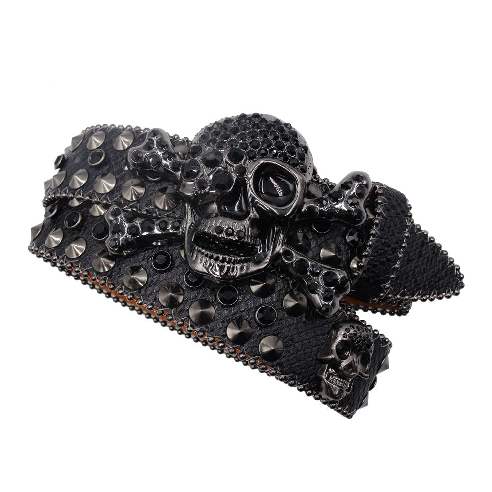 Black Belt with Skull Buckle - Alternative Fashion Statement