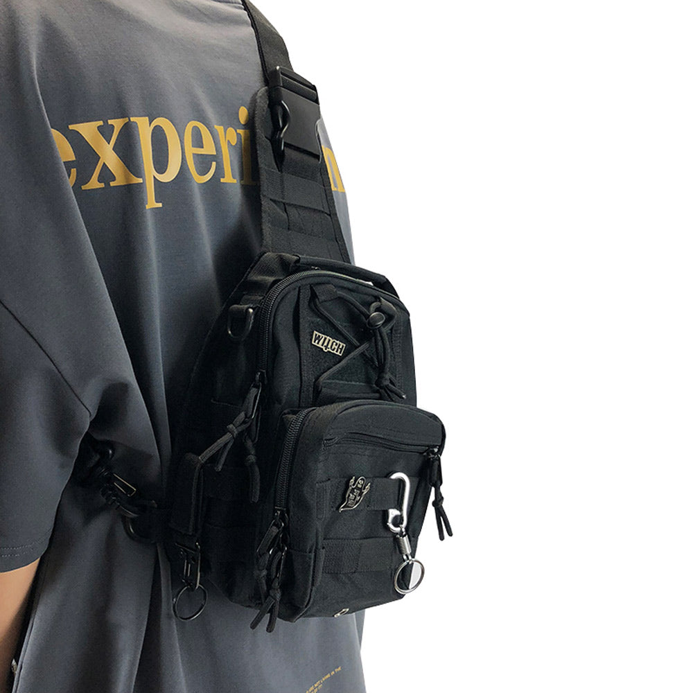 Urban Tactical Black Sling Bag - Techwear Shoulder Pack