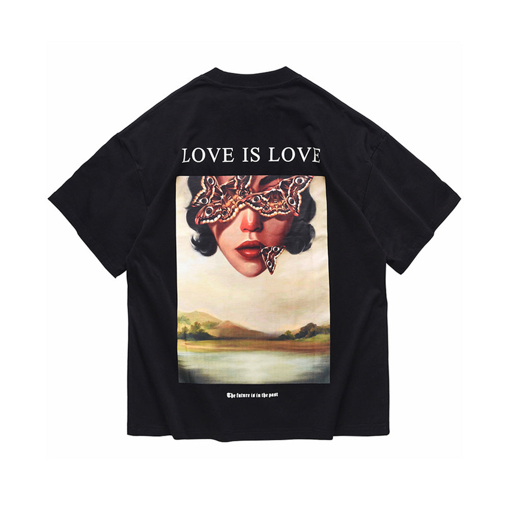 Love is Love T-Shirt - Butterfly Woman Art Graphic Tee