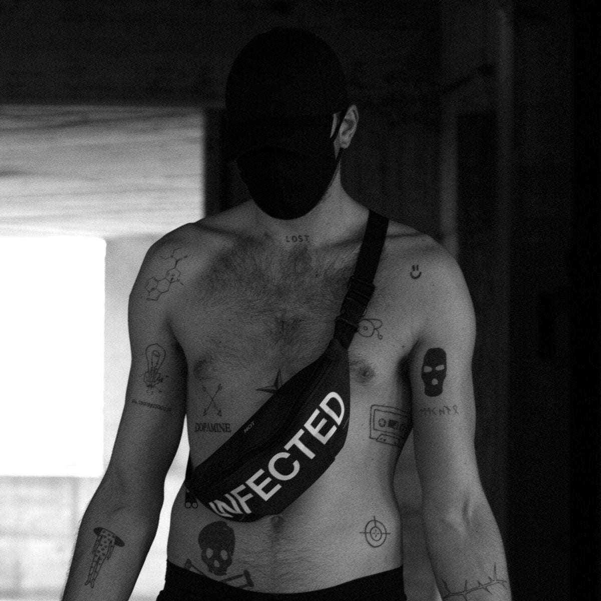 Not Infected Bum Bag - Black Fanny Pack