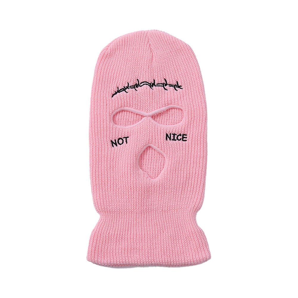 Not Nice Balaclava - 3 Hole Knitted Ski Mask Beanie