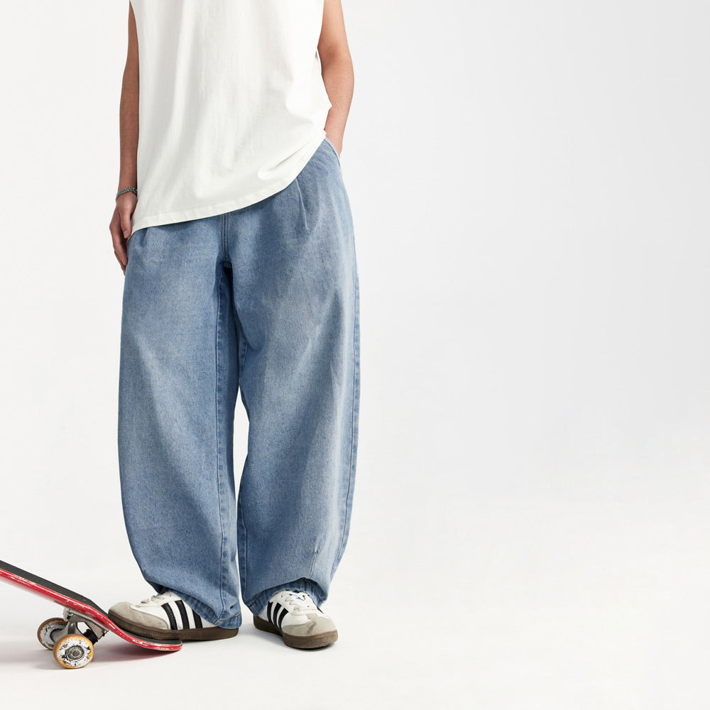 Baggy Skater Jeans - Unisex Blue Denim Pants
