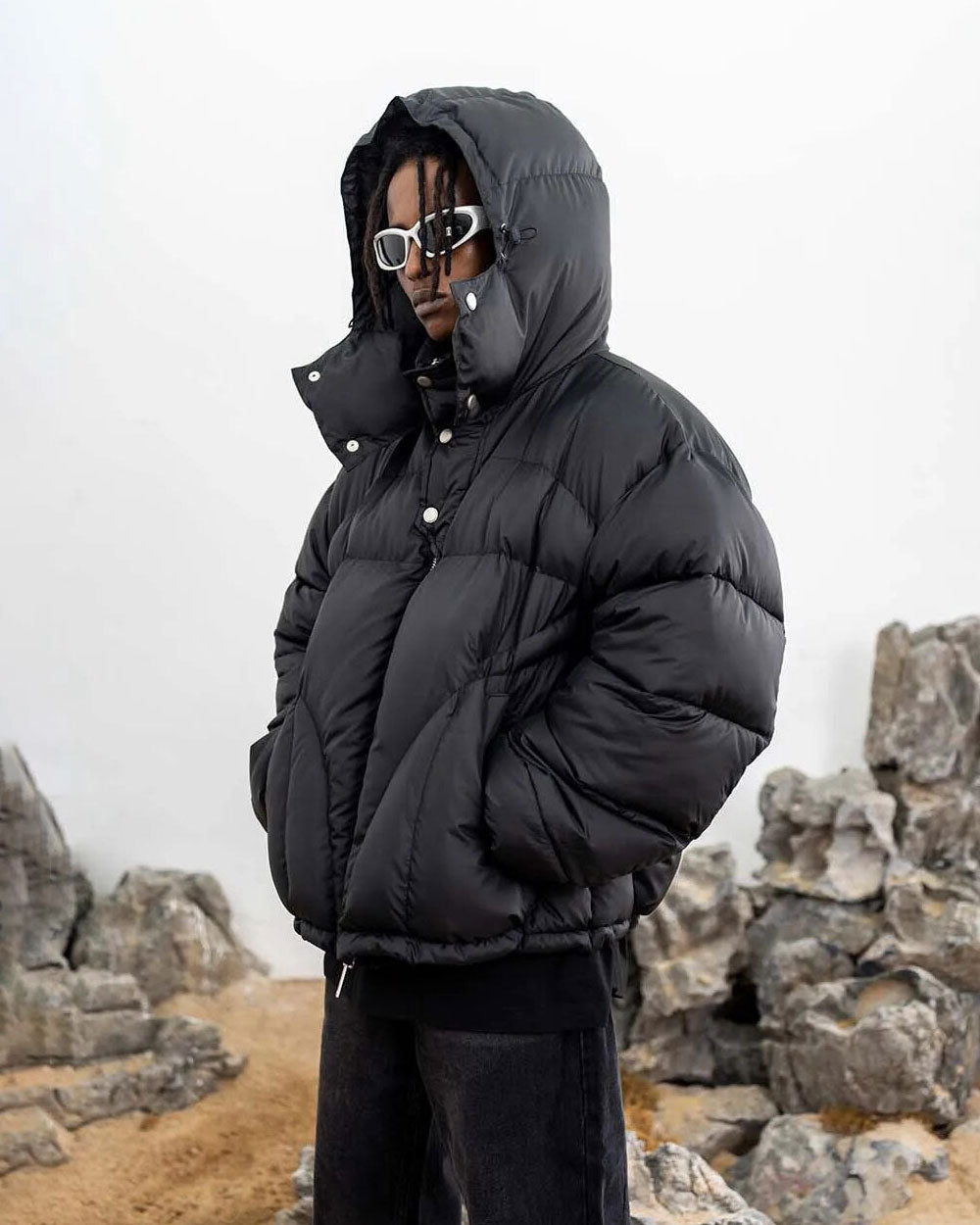 Street Style Winter Jacket - Oversized Hood