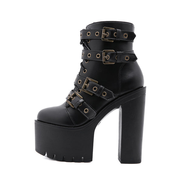 Edgy Steampunk Style Booties - Trendy Platform Shoes