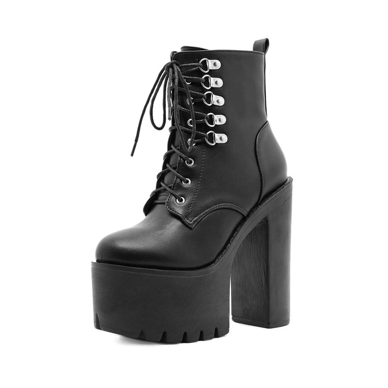 Platform Ankle Boots in Black