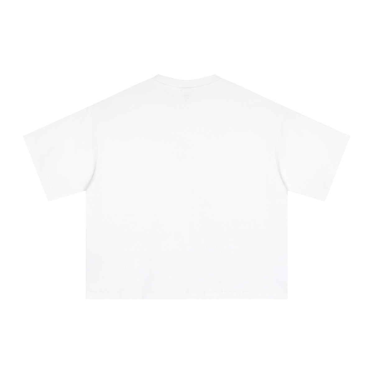 Pure white boxy t-shirt back view - Oversized streetwear design with UV protection