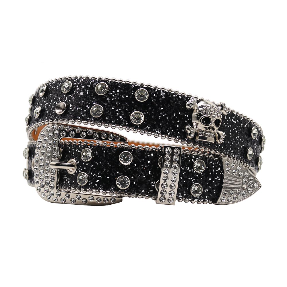 Rhinestone Skull Belt - Glamorous Sparkle for Your Outfit