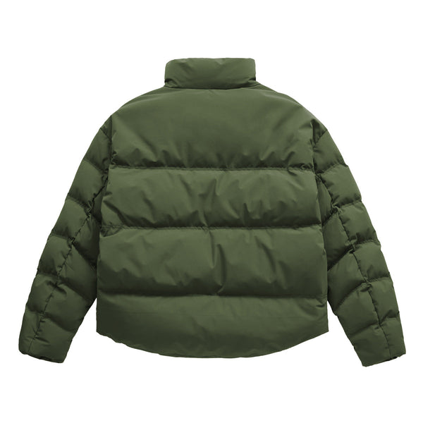 A fashionable choice for winter - the Army Green Puffer Jacket.