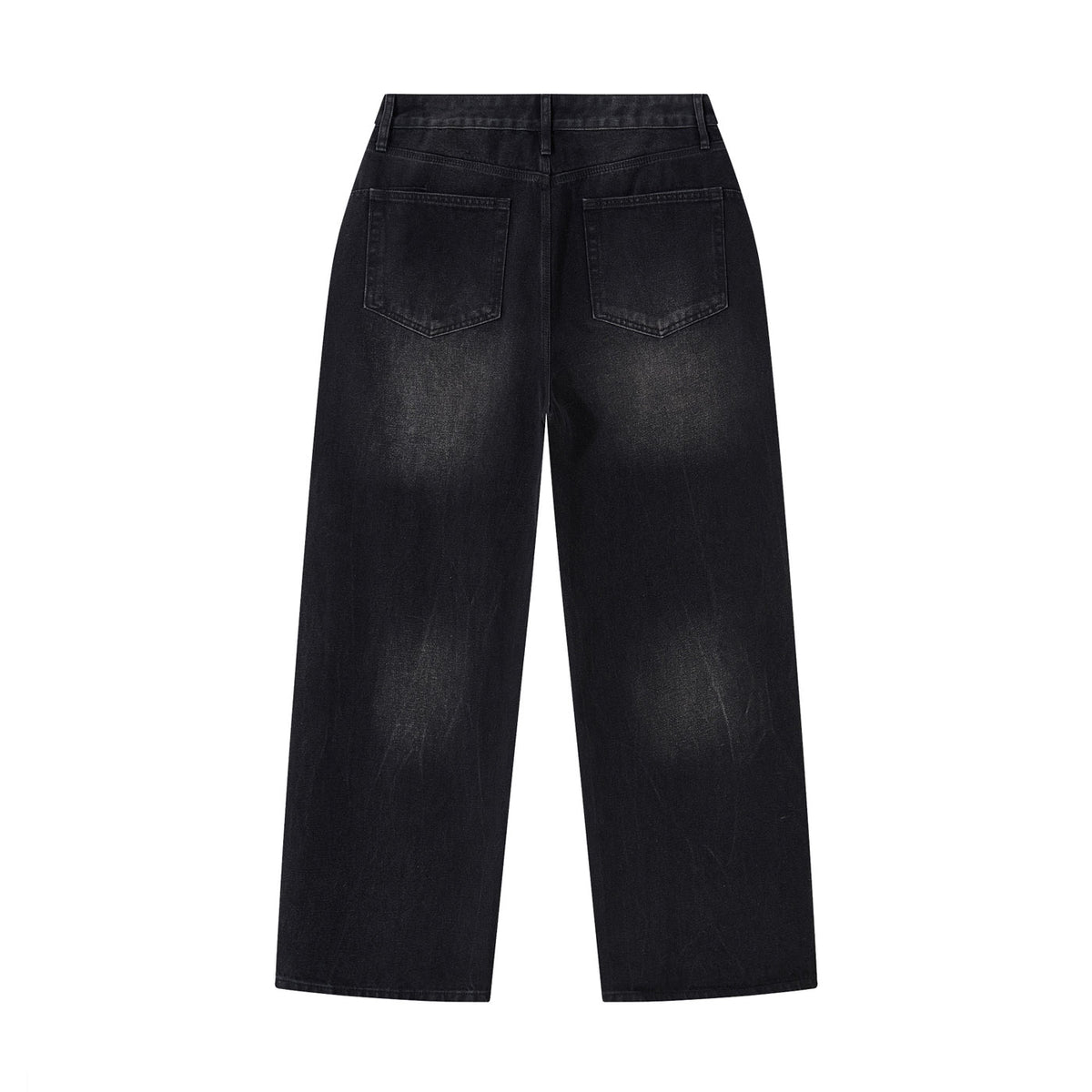 Washed Baggy Wide Leg Jeans in Black