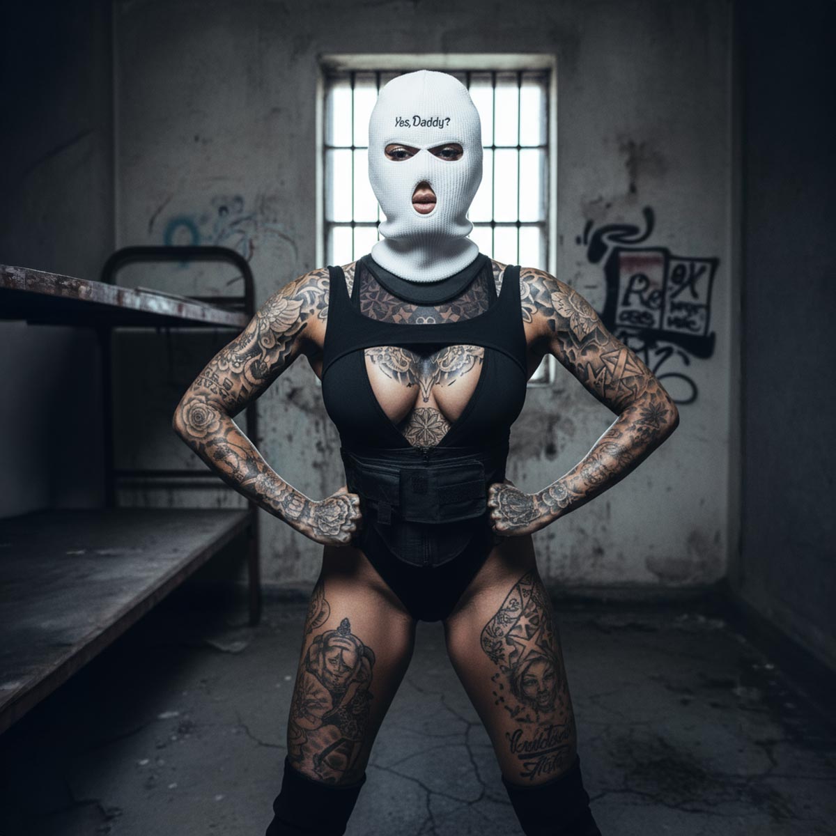 Yes Daddy Balaclava in White