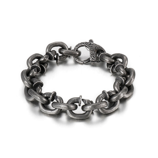 Bent Nail Link Bracelet - Stainless Steel Gothic Punk Chain