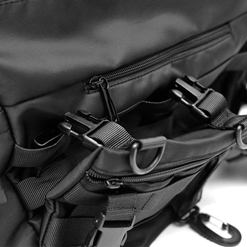 Black Tactical Messenger Bag - Durable 3 Piece Urban Gear Ensemble