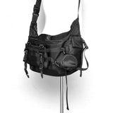 Black Tactical Messenger Bag - Durable 3 Piece Urban Gear Ensemble