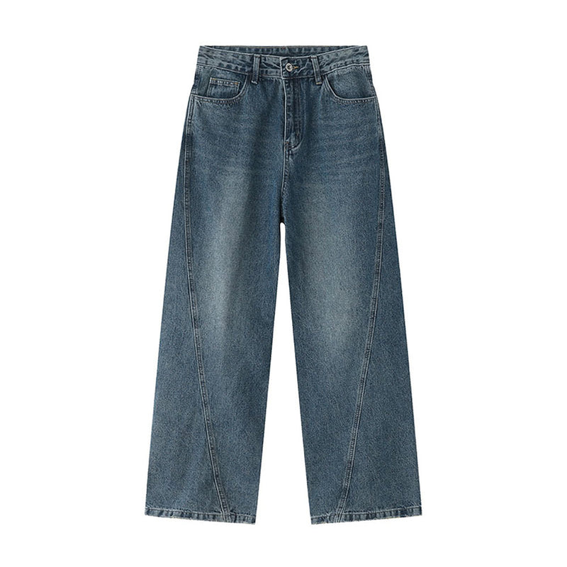 Vintage-Inspired Cool: Destroyed Pocket Straight Leg Jeans - A Fashion Must-Have