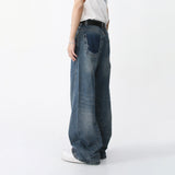 Loose Fit Street Style - Vintage Denim with Distinctive Destroyed Pocket