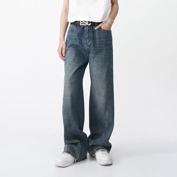 Upgrade Your Wardrobe with Trendy Vintage Denim - Destroyed Pocket Straight Jeans
