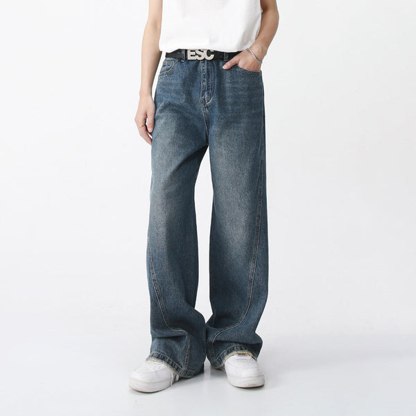 Upgrade Your Wardrobe with Trendy Vintage Denim - Destroyed Pocket Straight Jeans