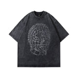 Metal Head T-Shirt - Gothic fashion for concerts and streetwear, distressed design.
