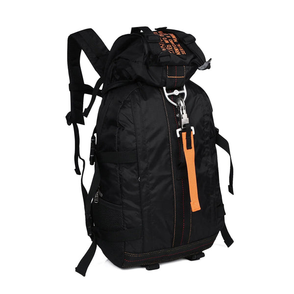 Durable Black Hiking Backpack with Tactical Features