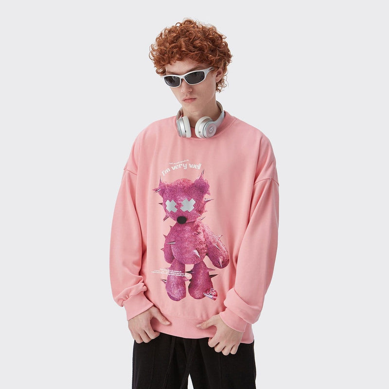 Reflective Teddy Bear Sweatshirt | Streetwear Crewneck