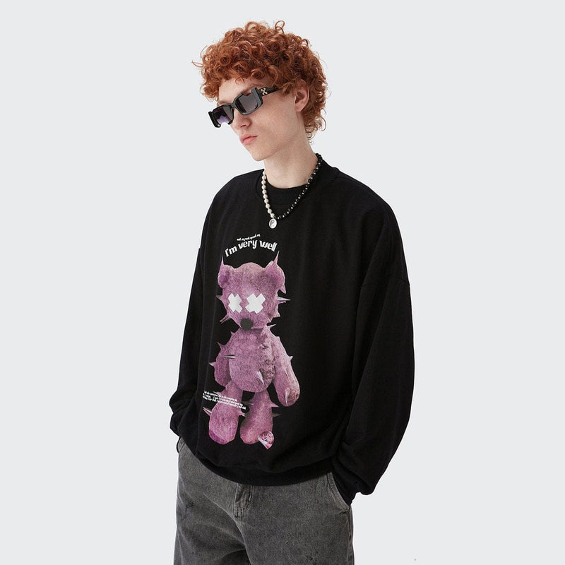 Reflective Teddy Bear Sweatshirt | Streetwear Crewneck