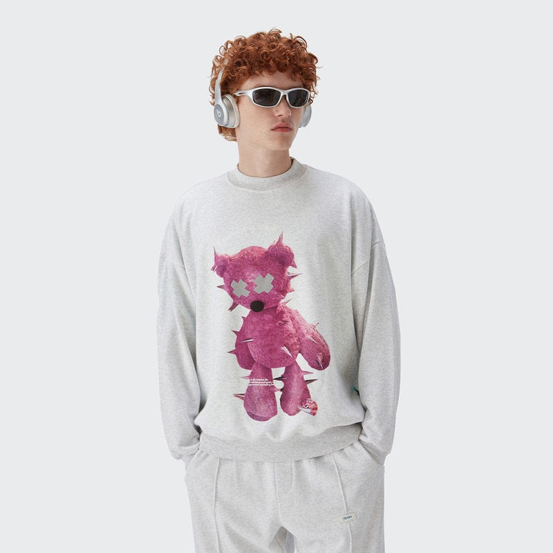 Reflective Teddy Bear Sweatshirt | Streetwear Crewneck