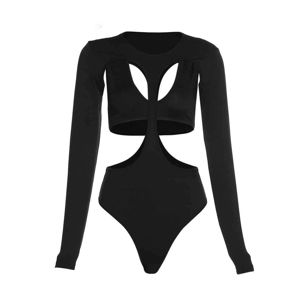 Sexy Black Long Sleeve Bodysuit - Dance in Style with Confidence