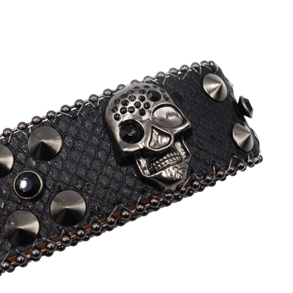 Gothic Punk Belt with Skull Design - Edgy Fashion Accessory