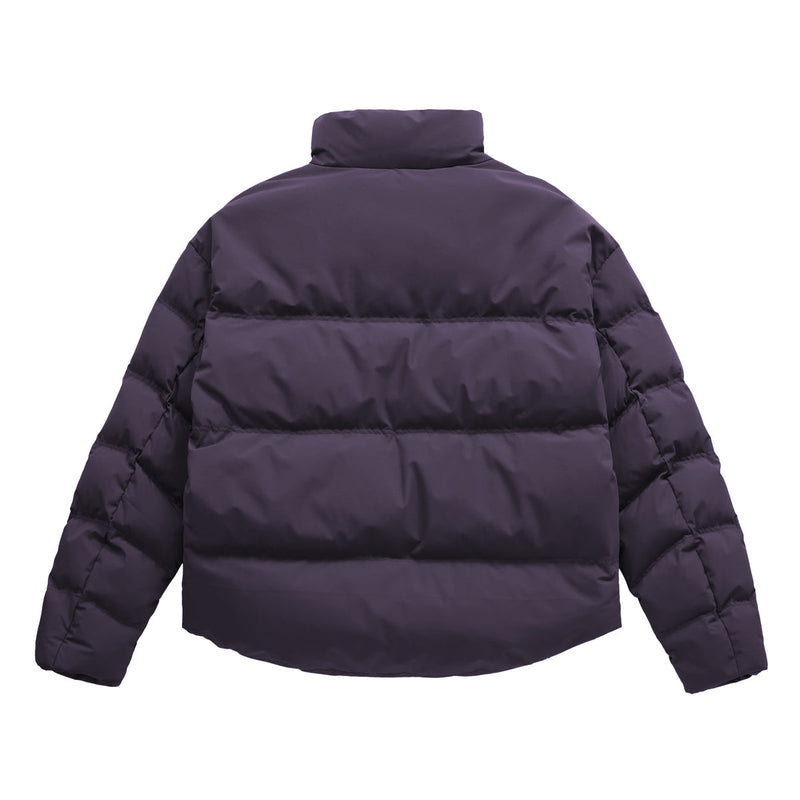 Unisex Short Puffer Jacket in Dark Purple | Premium Down Fill