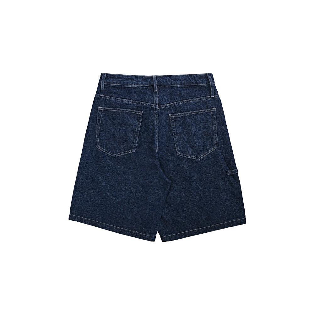 Vintage Baggy Denim Skater Shorts in Dark Blue