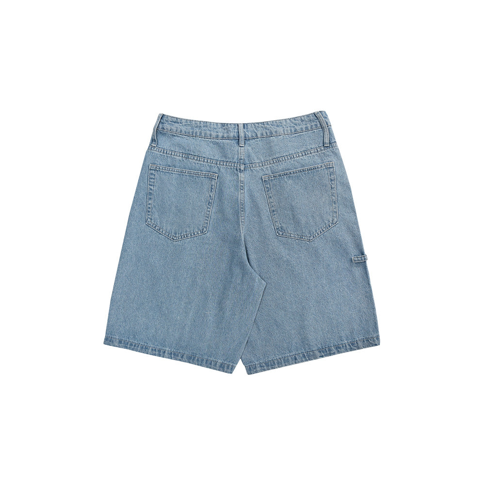 Vintage Baggy Denim Skater Shorts in Light Blue