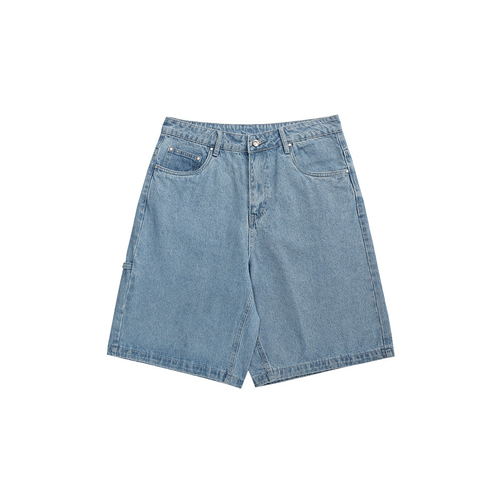 Vintage Baggy Denim Skater Shorts in Light Blue