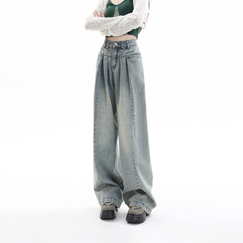 Vintage High Waisted Wide Leg Jeans in Light Blue