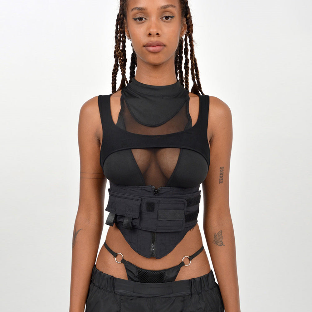 Edgy Women's Warcore Tank Top - Embrace Urban Fashion with Techwear Flair