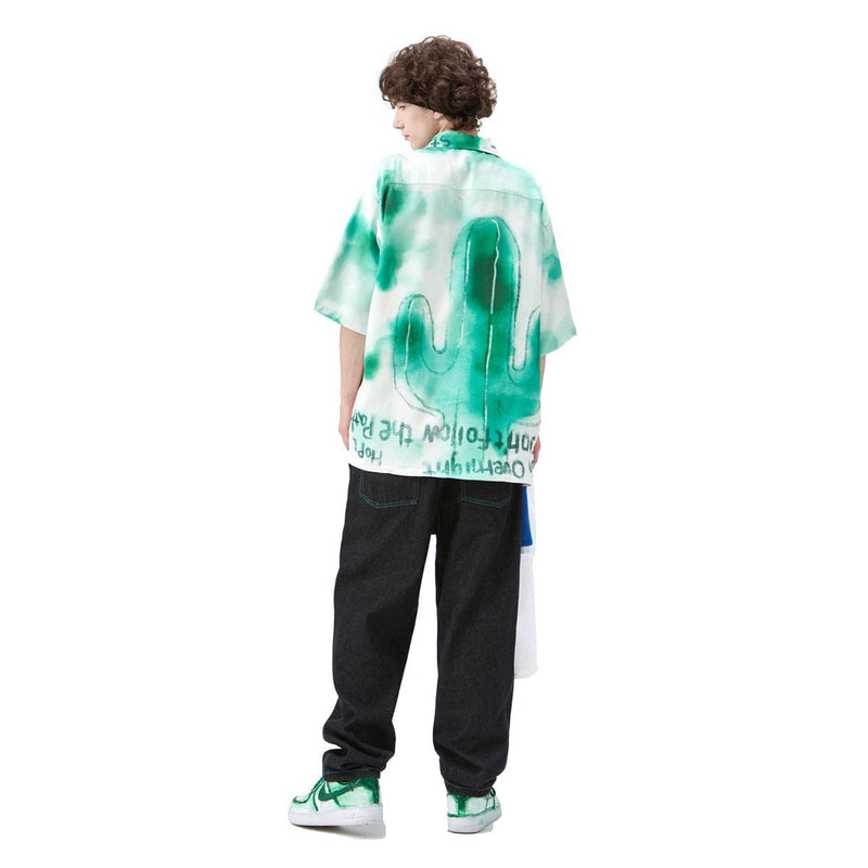 Cactus Short Sleeve Shirt - Hand-Drawn Oversized Shirt