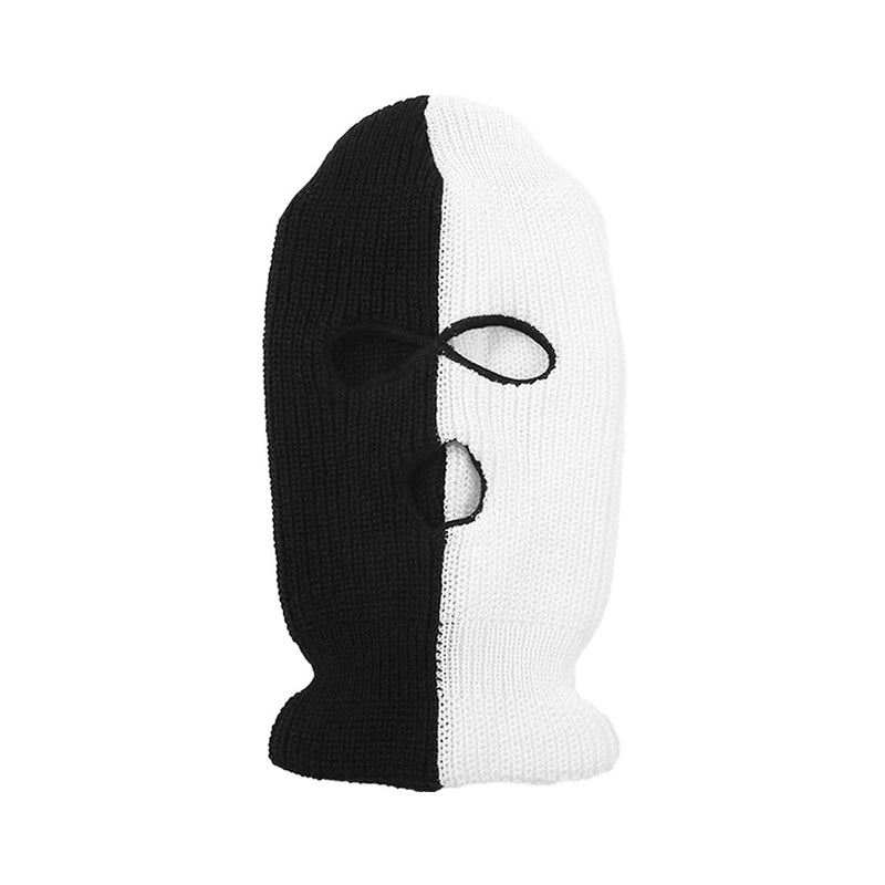 Schwarz-weiße Sturmhaube - Drei-Loch-Skimaske – ™