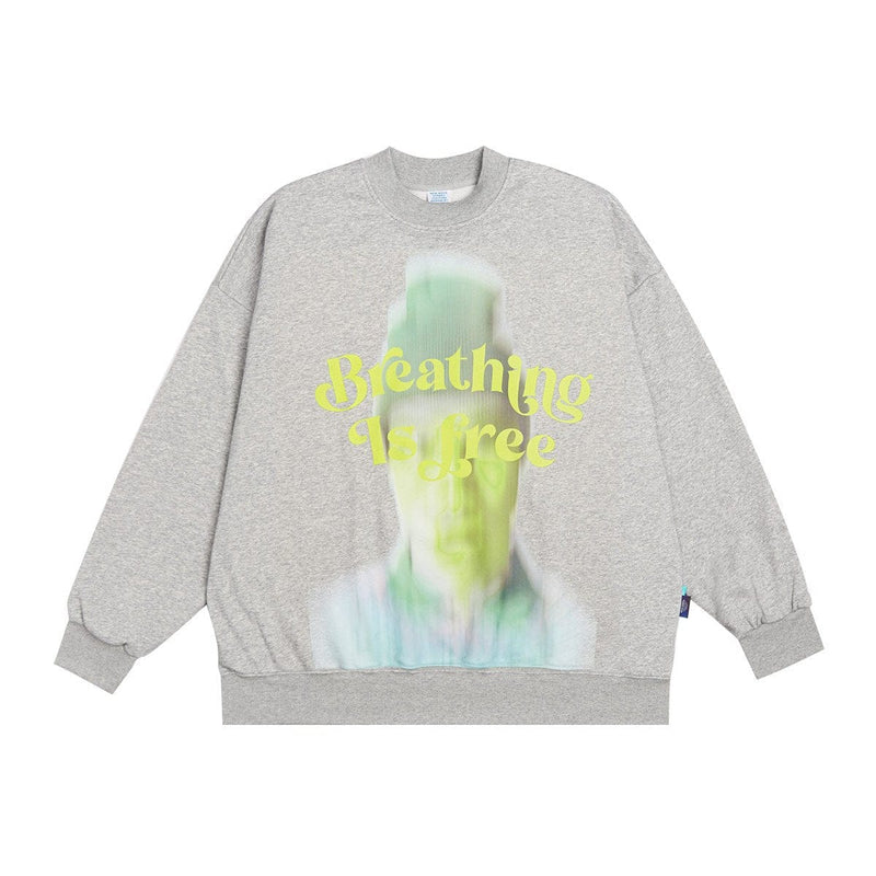 Breathing is Free Sweatshirt - Message Oversized Crewneck