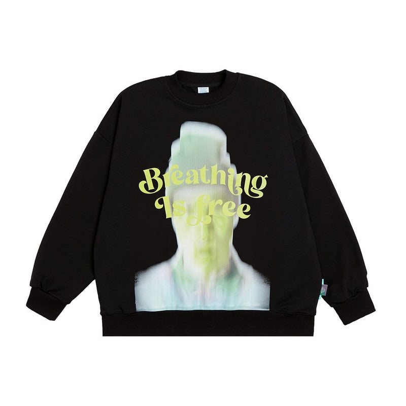 Breathing is Free Sweatshirt - Message Oversized Crewneck