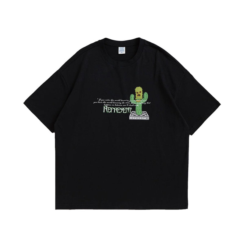 Dope Gangsta Cactus T-Shirt - Oversized Graphic Tee in Black